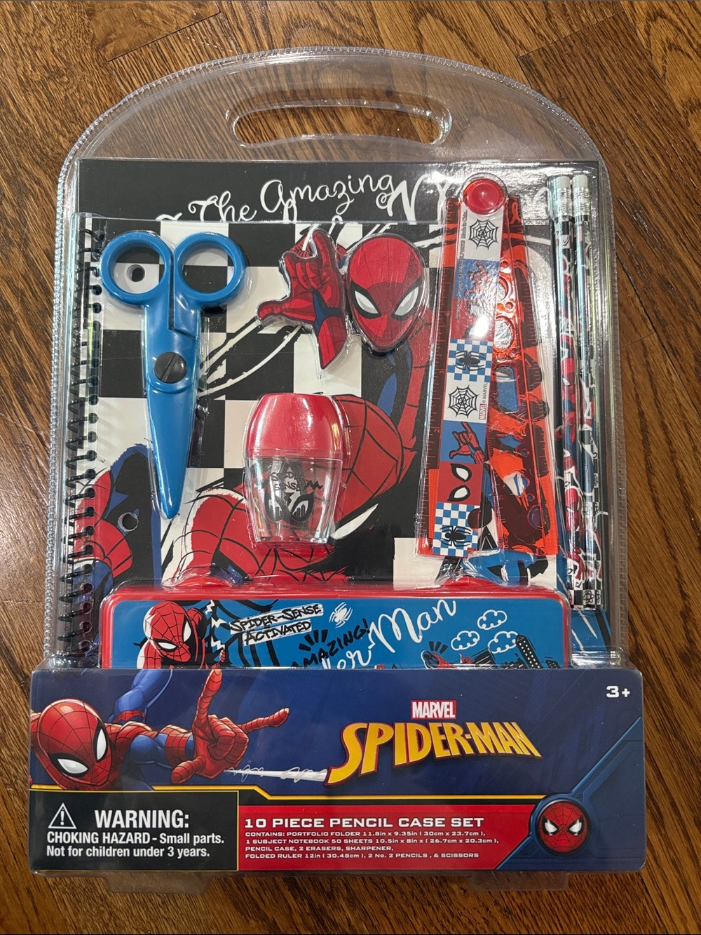 Marvel Spider-Man Red and Blue 10-Piece Pencil Case Set